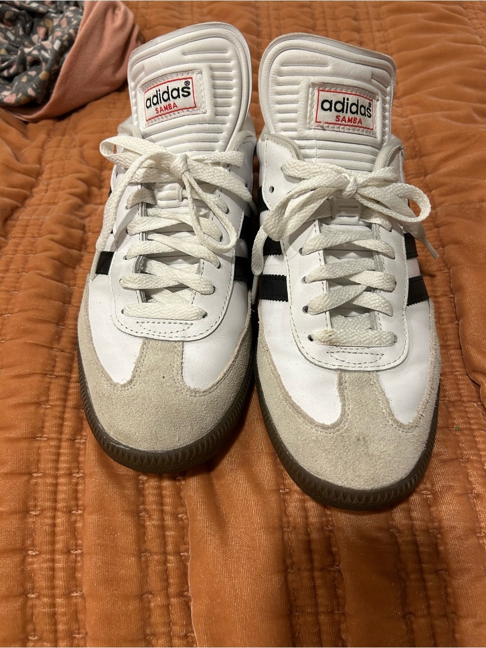 adidas Samba Women’s Sneakers - White with Black Stripes and Gum Sole